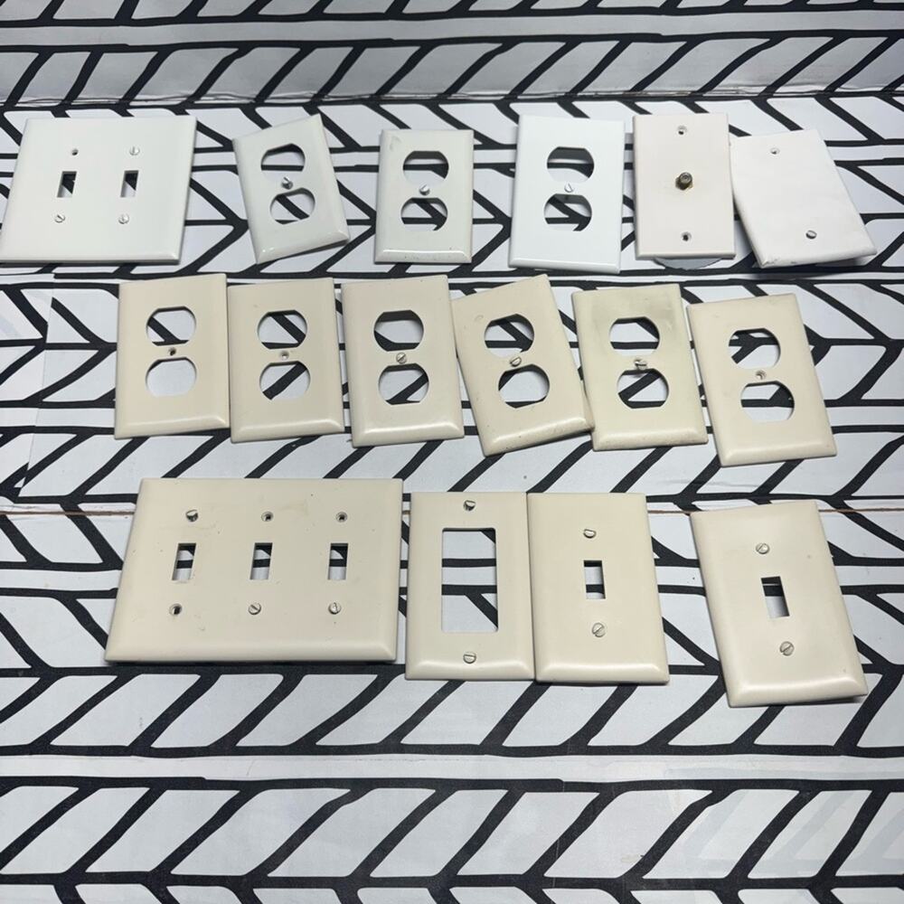 Set of random outlet/light swift covers in beige and white